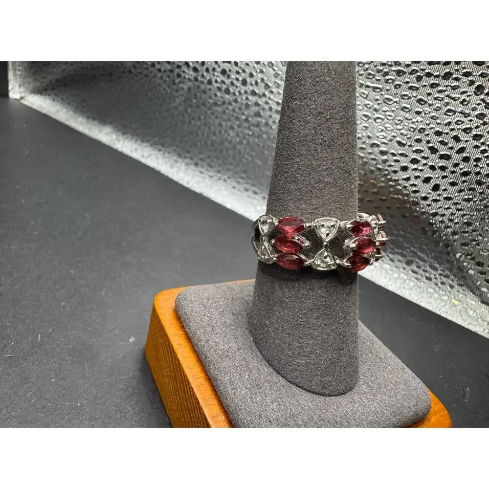STS Chuck Clemency Sterling Silver 925 Rhodolite Cocktail Ring Sz 9